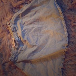 High waist light jean skirt